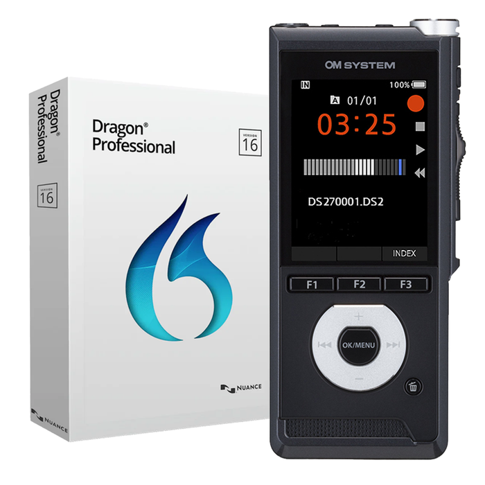 OM SYSTEM DS-2700 Premium Kit and Dragon Professional V16