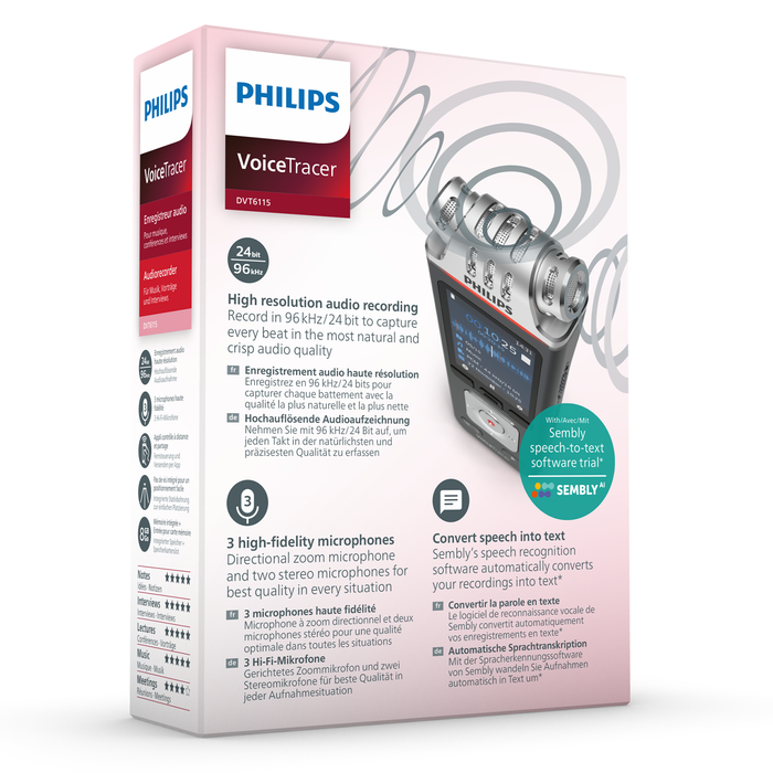 Philips DVT6115 VoiceTracer Music Recorder