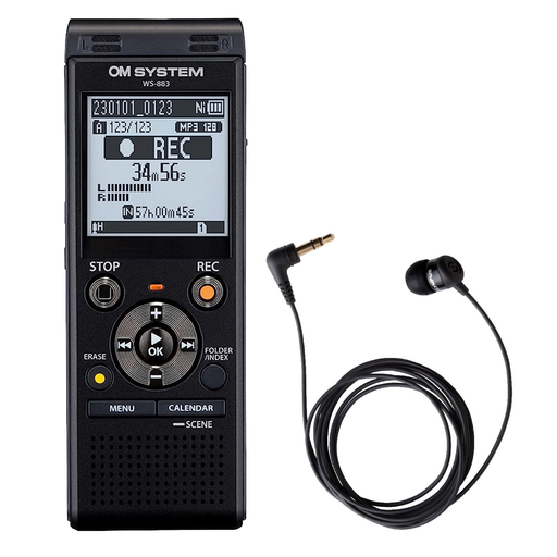 OM System WS-883 8GB Digital Voice Recorder & TP-8 Telephone Pickup