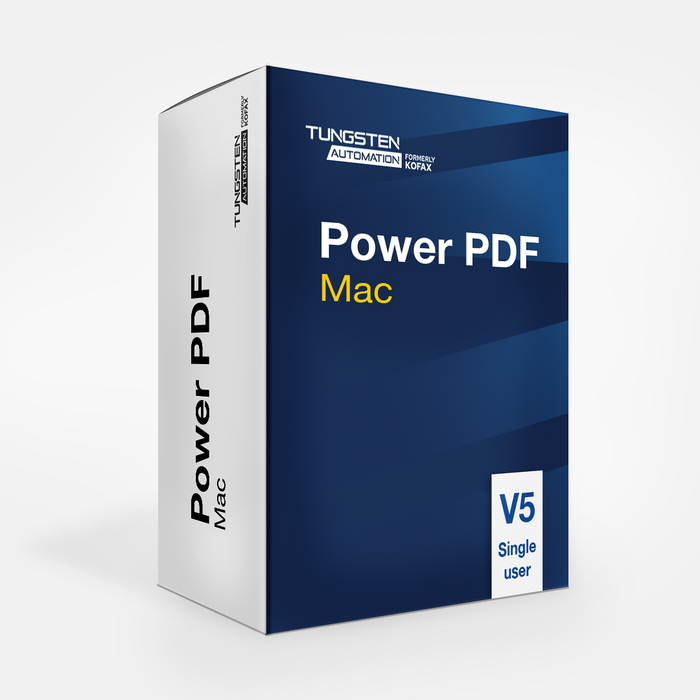 Tungsten Automation (Kofax) Power PDF V5 Standard for Mac - Single-User License