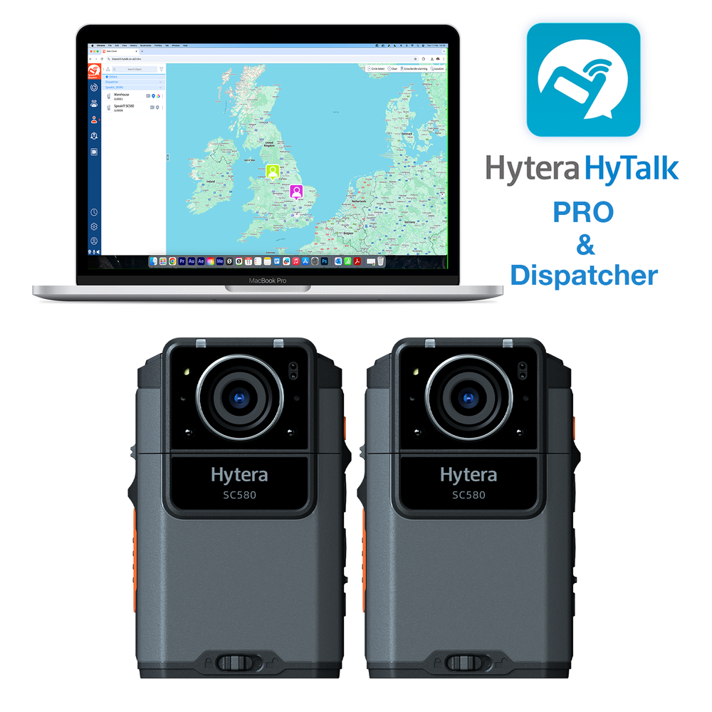 Hytera SC580 32GB Infrared Body Camera with HyTalk Pro 2-pack PLUS Dispatcher