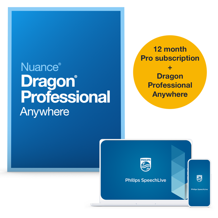 SpeechLive Pro Business Package + Dragon Professional Anywhere (Single-user, 12 Month Subscription)