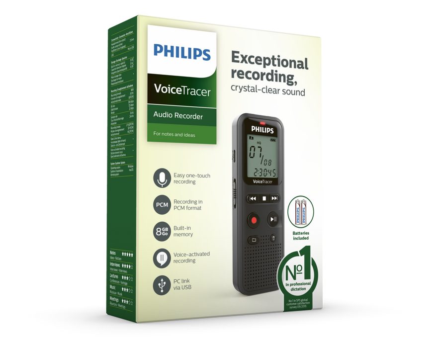 Philips DVT1160 VoiceTracer Audio Recorder